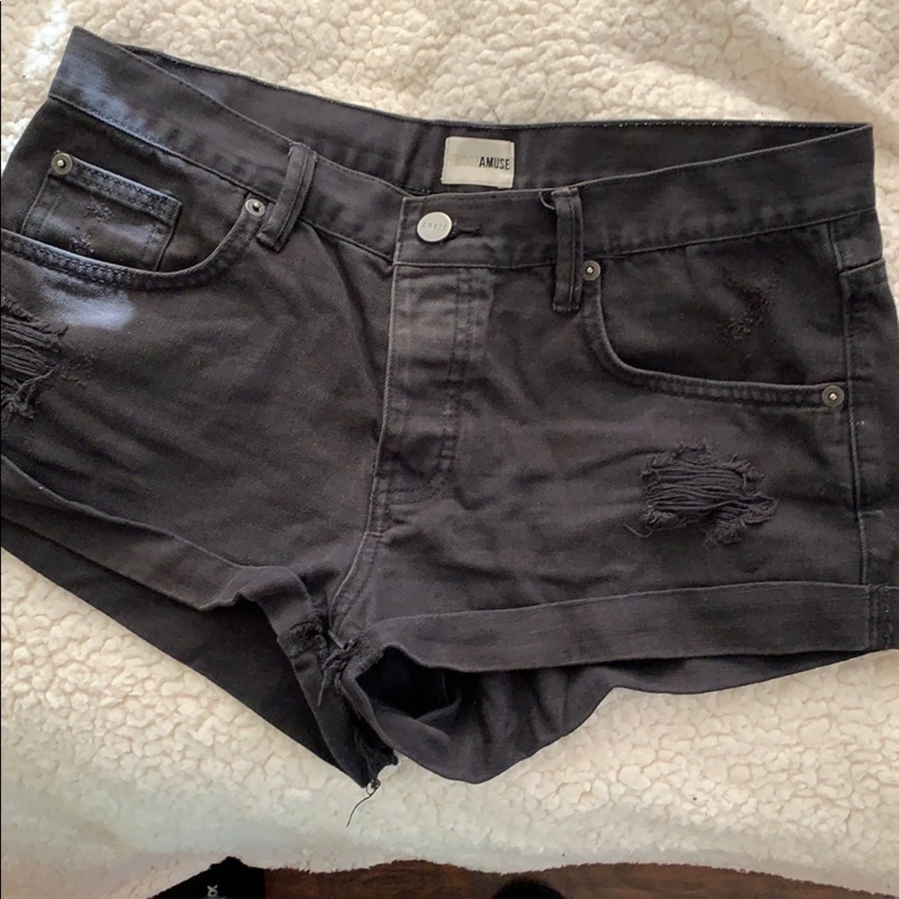 Black jean shorts